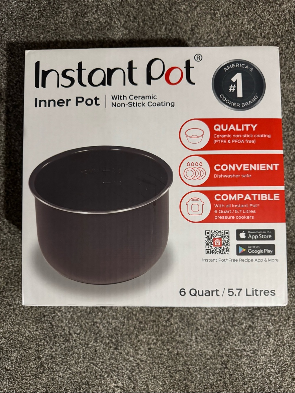 Instant Pot Ceramic Inner Pot — Gray - Picture 2 of 7